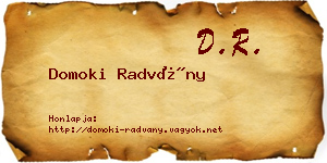 Domoki Radvány névjegykártya